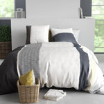 ATELIER DU COTON Housse de couette 260x240 + 2 taies en coton 57 fils