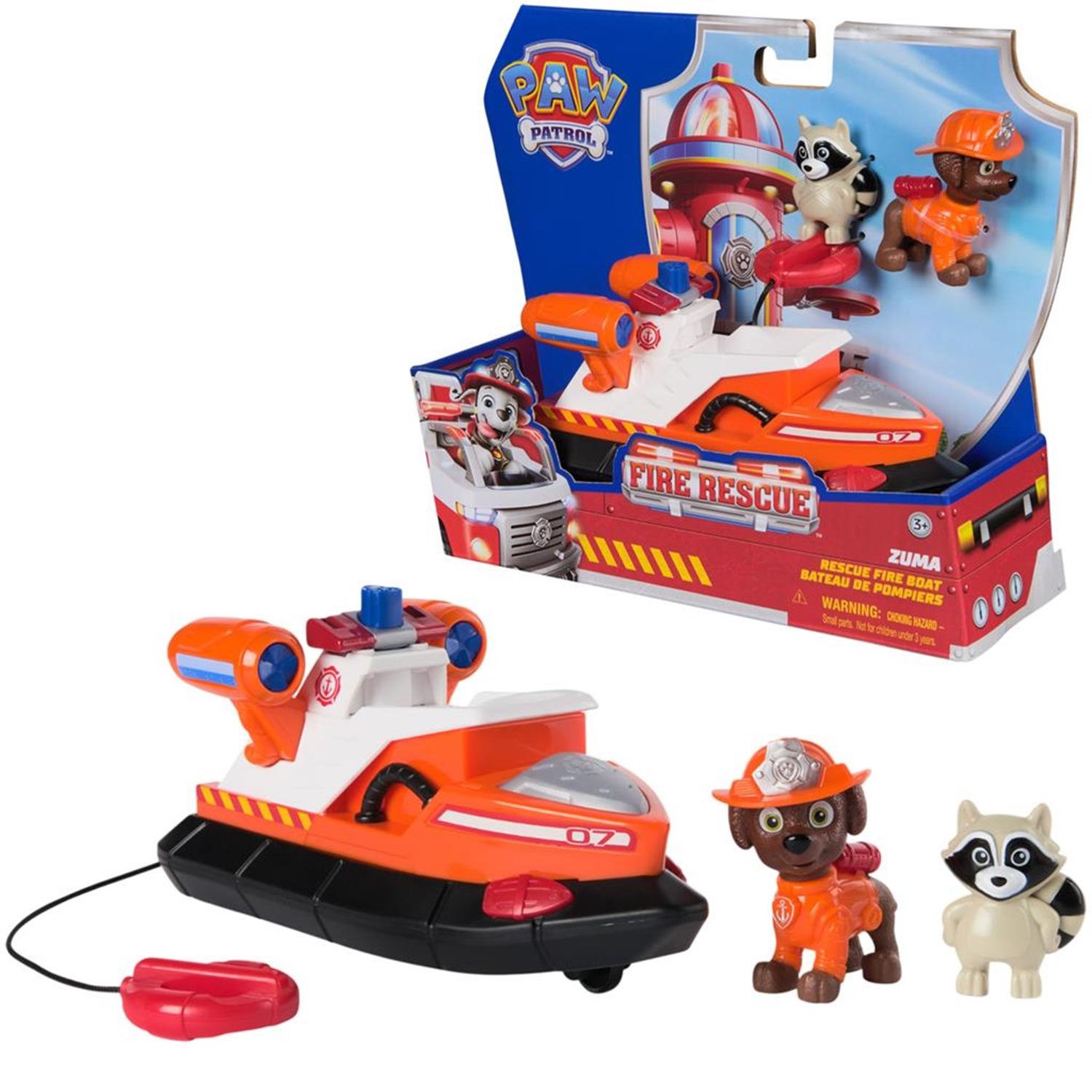 Paw Patrol Fire Rescue - Zuma avec le canot de sauvetage