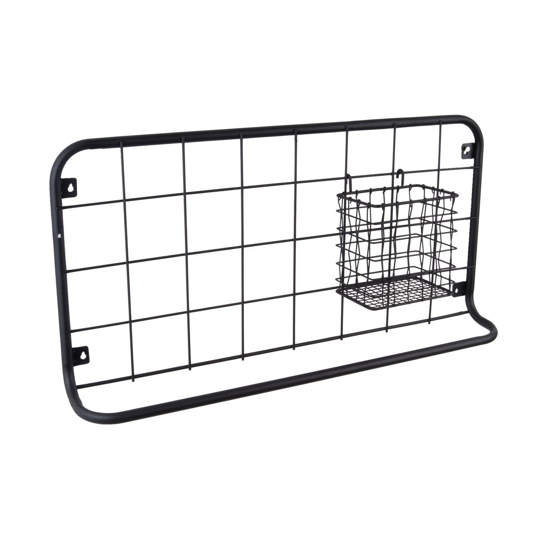 Voir la diapositive 2 : PRESENT TIME Etagère de cuisine Open Grid avec crochets et panier de rangement