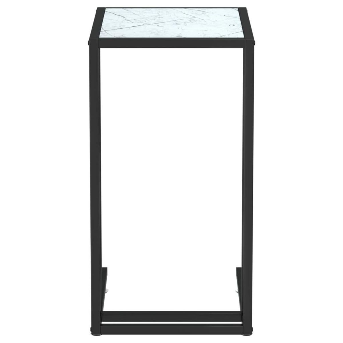 VIDAXL Table d'appoint ordinateur Marbre blanc 50x35x65cm Verre trempe