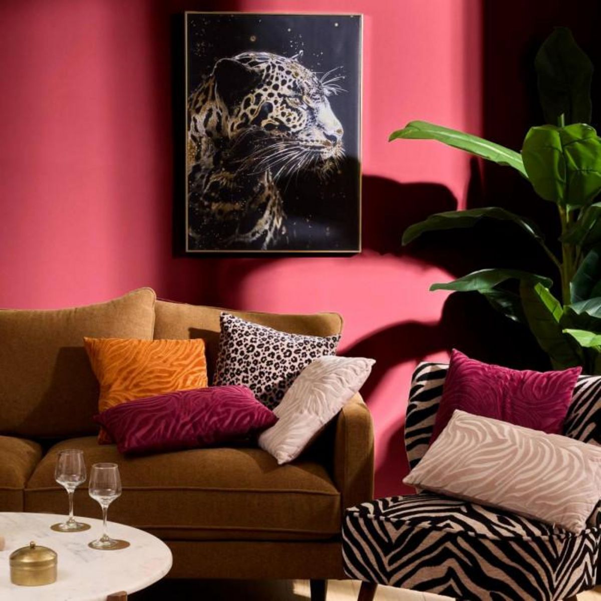 ATMOSPHERA Fauteuil en chenille zébré CHIARA - Marron