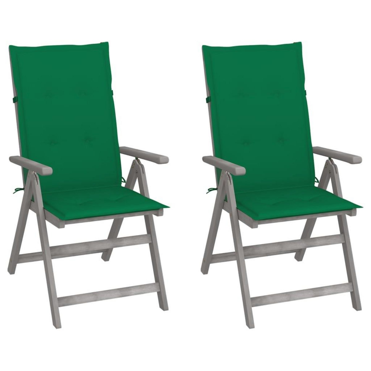 VIDAXL Chaises inclinables de jardin lot de 2 et coussins Bois acacia