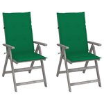 VIDAXL Chaises inclinables de jardin lot de 2 et coussins Bois acacia