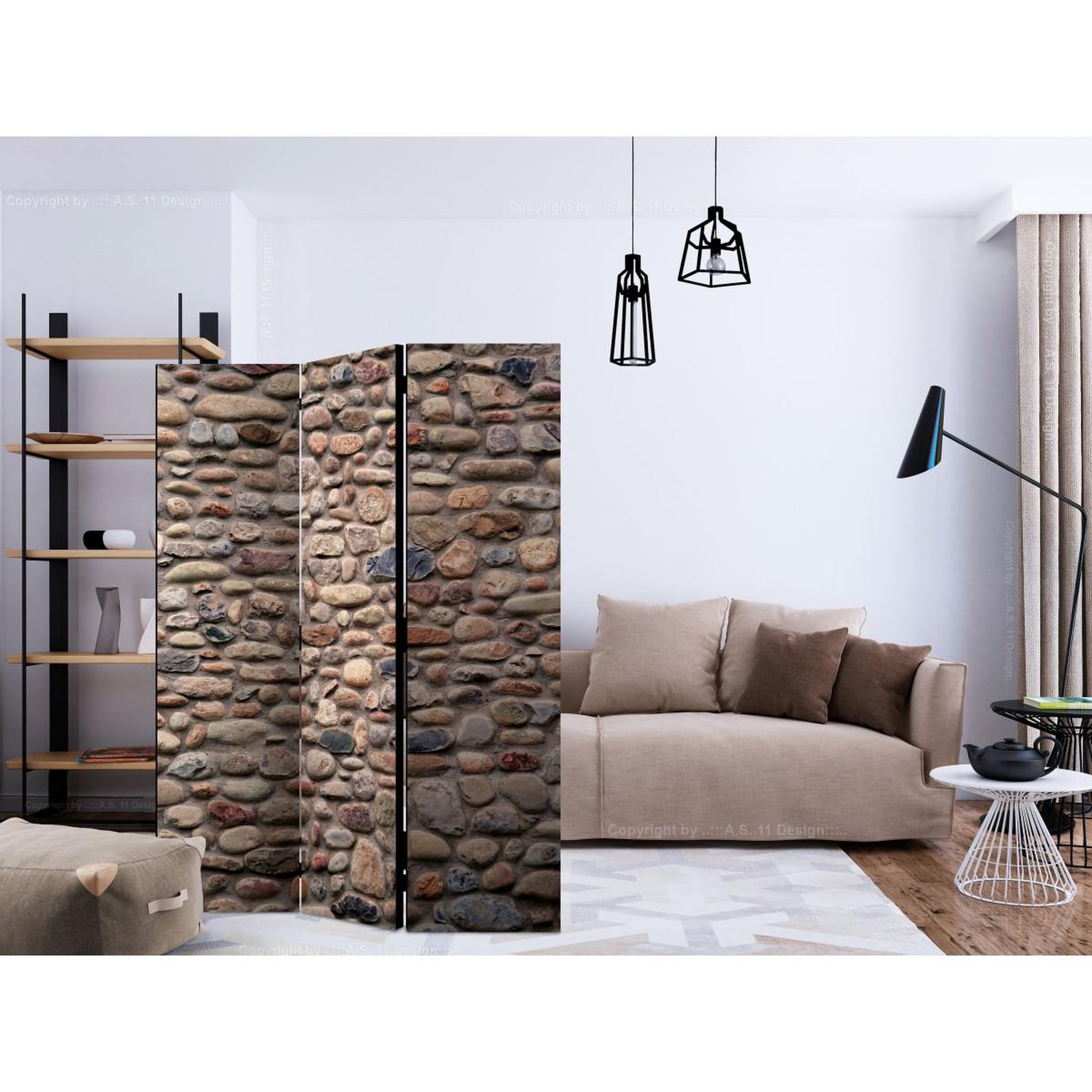 Voir la diapositive 2 : Paris Prix Paravent 3 volets  stony varieties  135x172cm