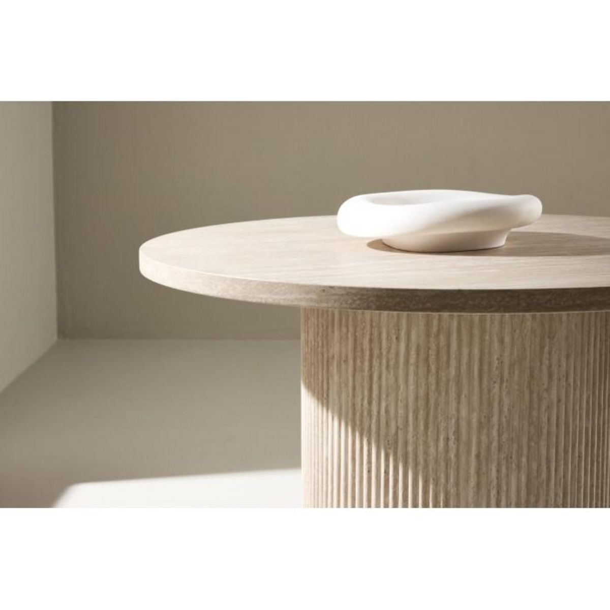 Paris Prix Table Basse Effet Travertin  Haron  80cm Beige