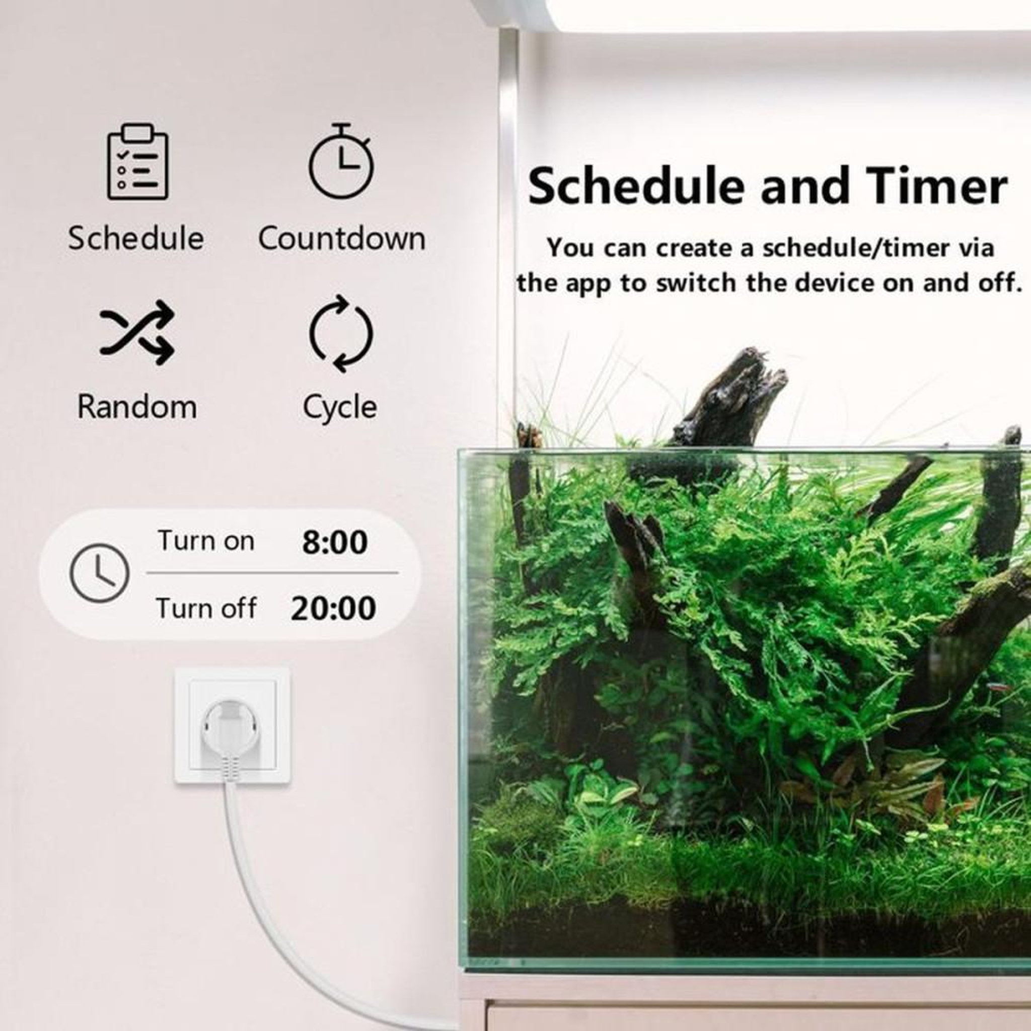 Voir la diapositive 3 : Prise connectée mini Wi‑Fi avec mesure d'énergie en temps réel, pack de 2, commande via appli Smart Life/Tuya et Alexa/Google Assistant, 2,4 GHz