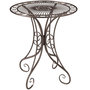 Voir la diapositive 1 : OUTSUNNY Table de jardin ronde 2 places style fer forgé dia. 85 cm métal brun