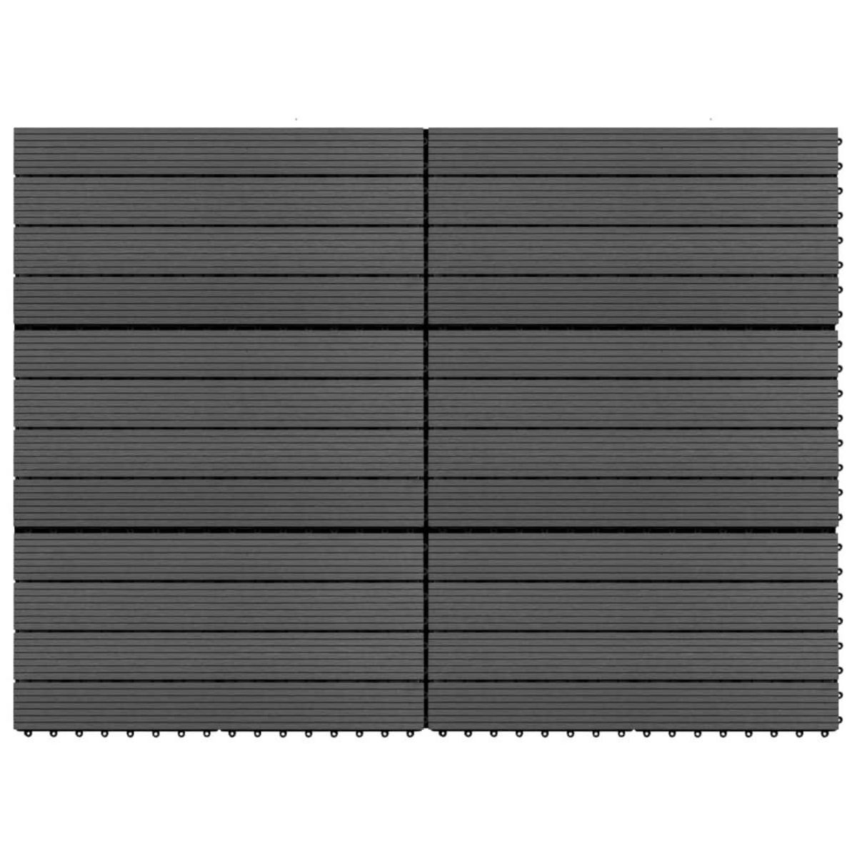 VIDAXL Carreaux de terrasse 6 pcs WPC 60x30 cm 1,08 m^2 Noir