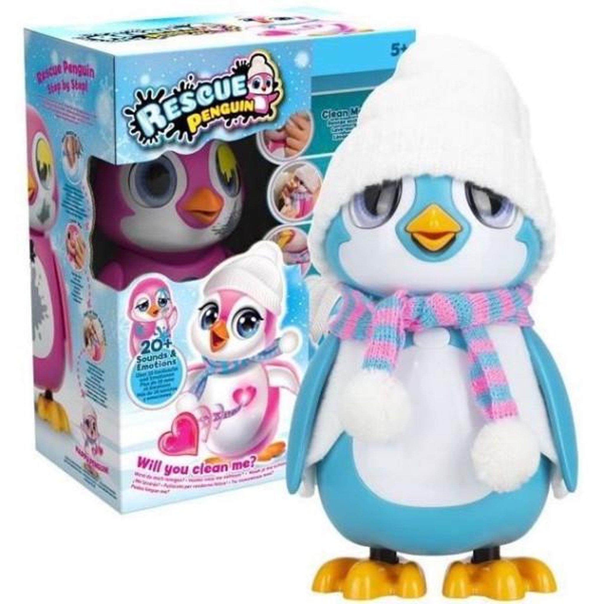 Voir la diapositive 3 : SILVERLIT Pingouin interactif bleu - silverlit - rescue penguin - 20 émotions - pack unboxing inclus