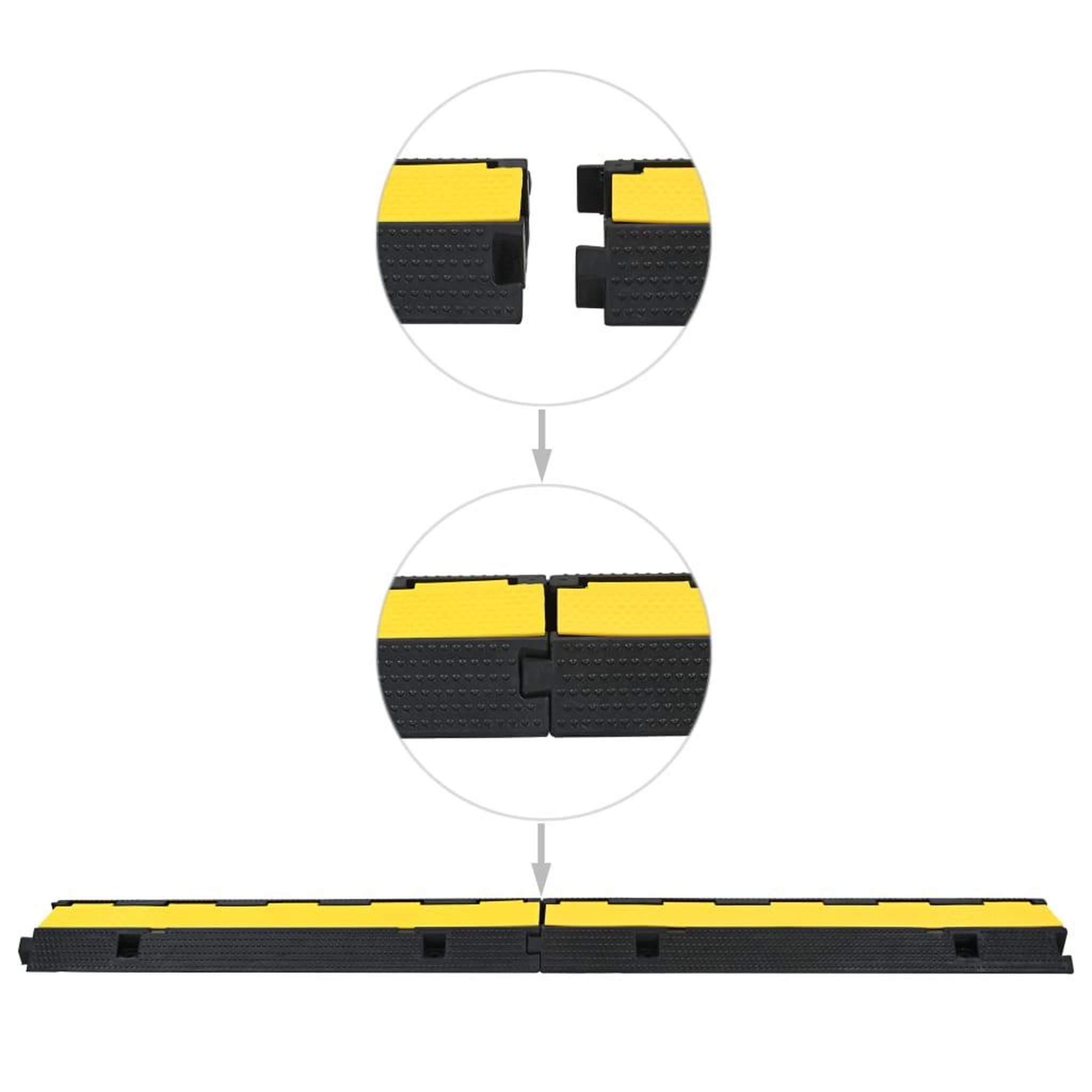 Voir la diapositive 4 : VIDAXL Rampe de protection de cable 2 pcs 1 canal caoutchouc 100 cm