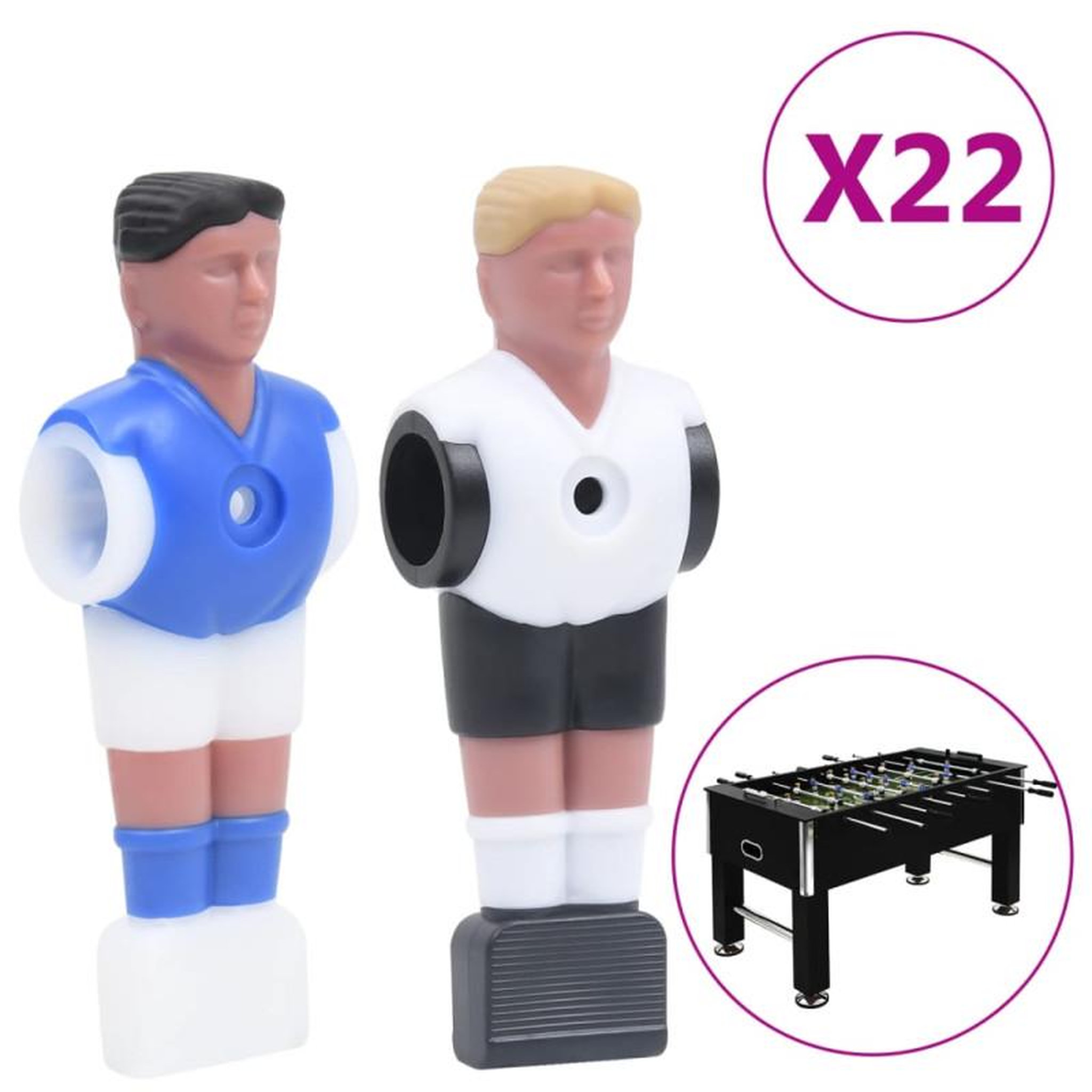 VIDAXL Joueurs de baby foot pour tige de 15,9 mm 22 pcs