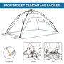 Voir la diapositive 6 : OUTSUNNY Abri de camping tente de plage instantanée portable 2 fenêtres porte zippée lestage polyester bleu