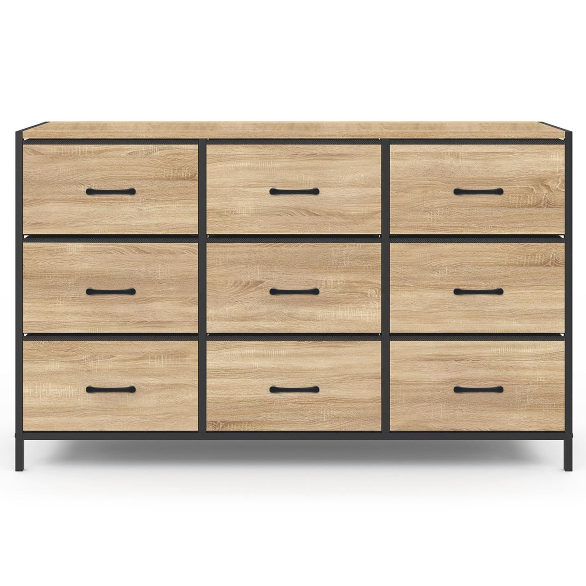 Voir la diapositive 3 : ID MARKET Commode 9 tiroirs en tissu utah 115 cm meuble de rangement design industriel