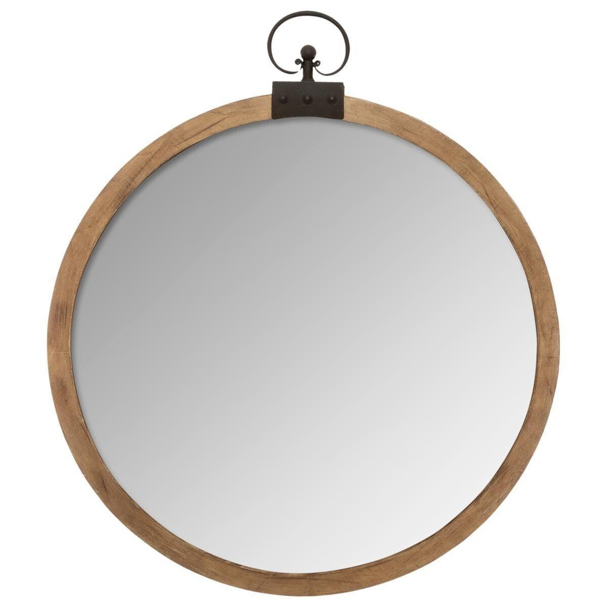 ATMOSPHERA Miroir mural vintage  gousset  73cm marron