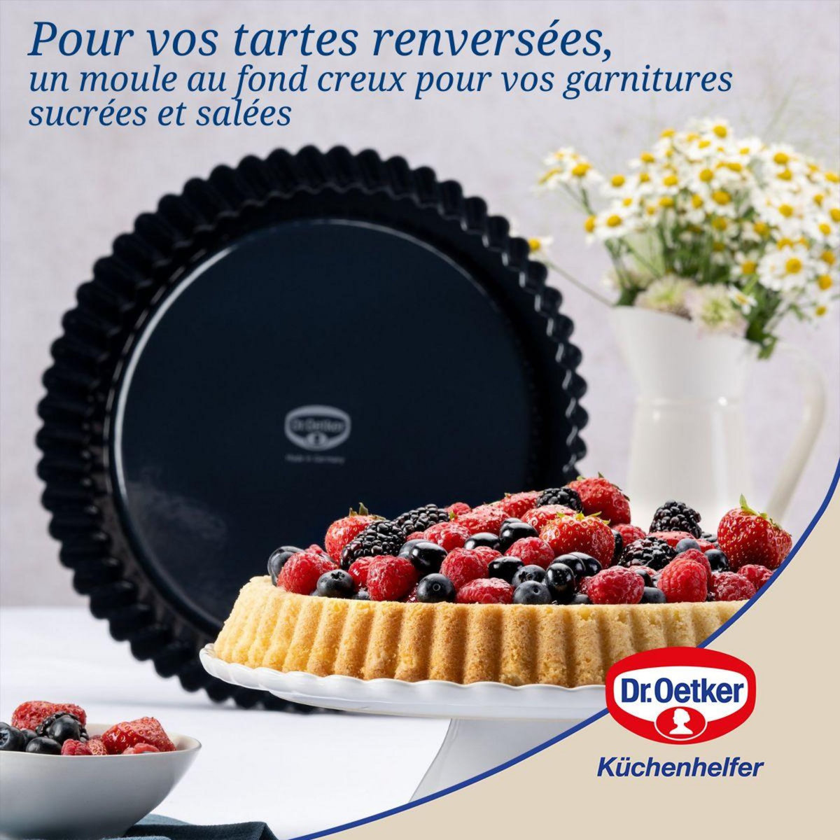 DR.OETKER Plat à tarte 28 cm avec revêtement en quartz émaillé Dr.Oetker Back Liebe