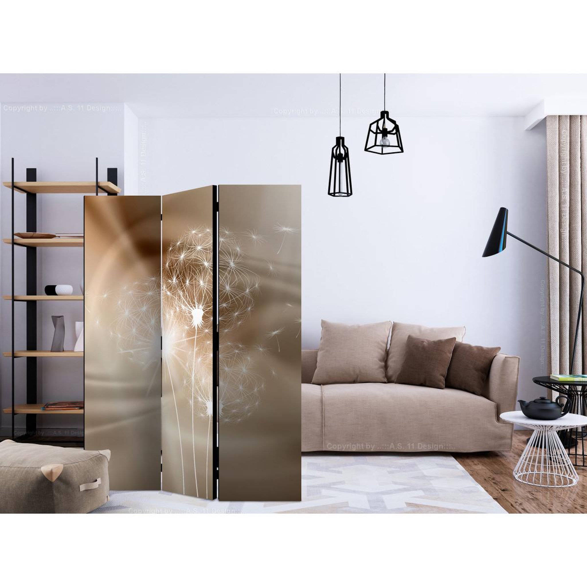 Voir la diapositive 2 : Paris Prix Paravent 3 volets  solar illusion  135x172cm