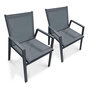 Voir la diapositive 1 : Paris Prix Lot de 2 Fauteuils de Jardin Empilables  Floride  86cm Gris Anthracite