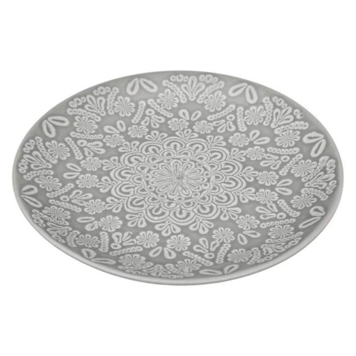 SECRET DE GOURMET Lot de 6 Assiettes Plates  Hacienda  27cm Gris