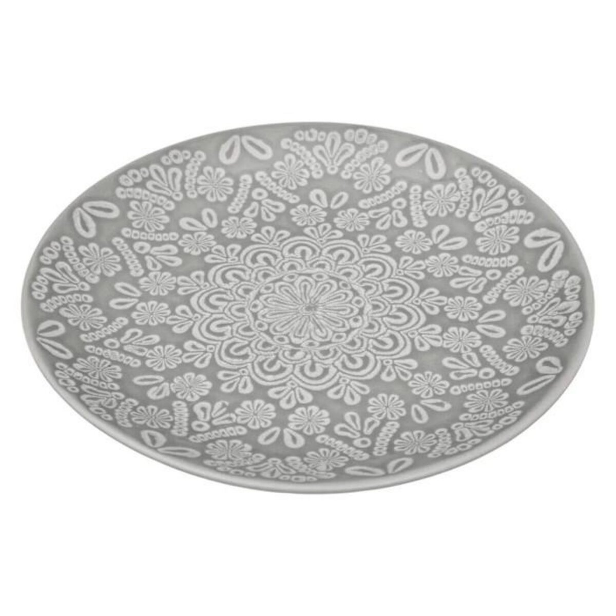 SECRET DE GOURMET Lot de 6 Assiettes Plates  Hacienda  27cm Gris