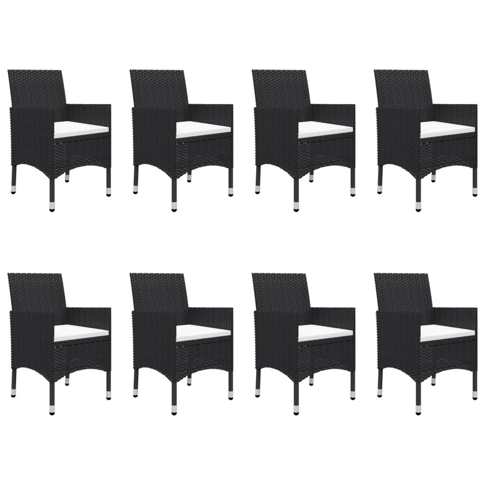 Voir la diapositive 5 : VIDAXL Ensemble a manger de jardin 9 pcs Noir