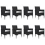 Voir la diapositive 5 : VIDAXL Ensemble a manger de jardin 9 pcs Noir