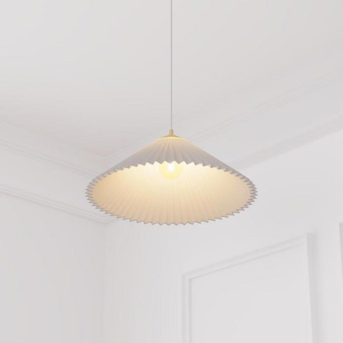 ATMOSPHERA Lampe Suspension en Tissu  Jil  49cm Blanc
