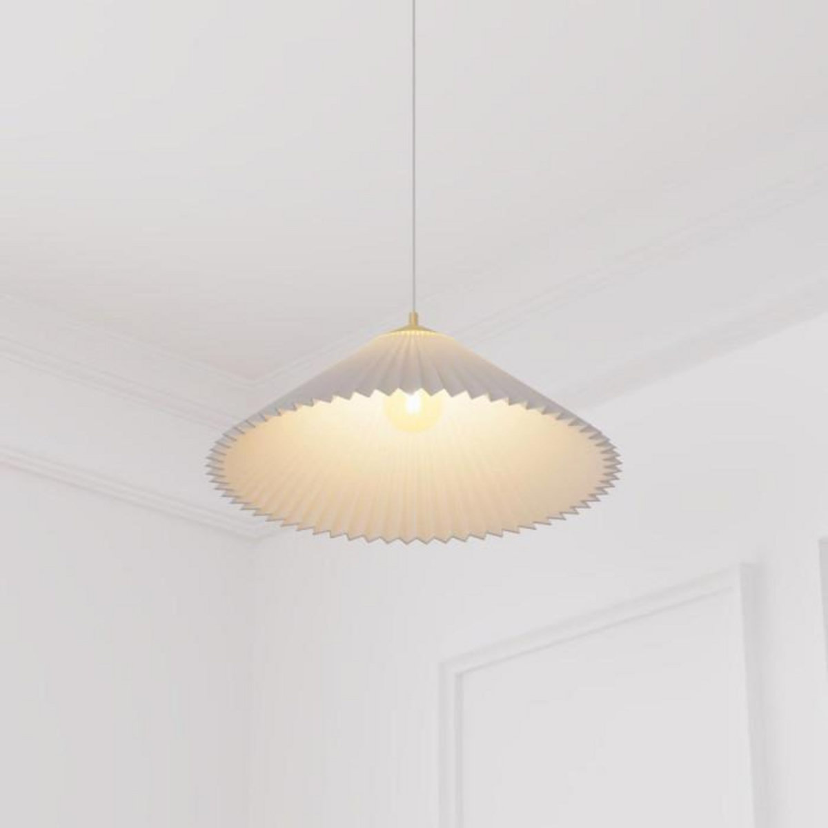 ATMOSPHERA Lampe Suspension en Tissu  Jil  49cm Blanc