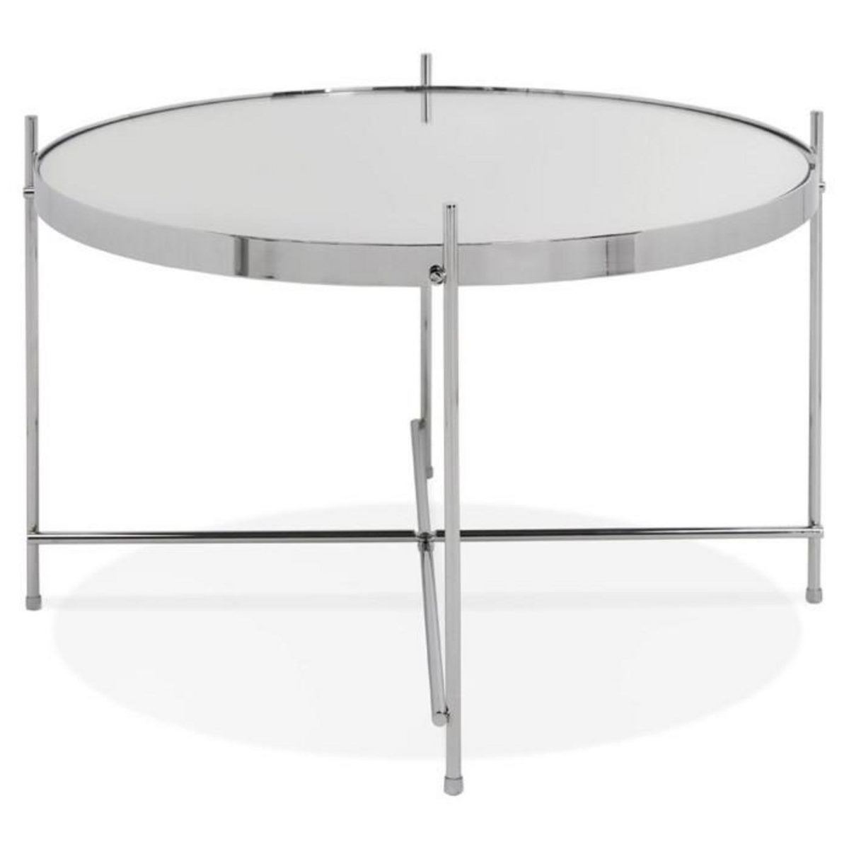 Paris Prix Table d'Appoint Design Ronde  Keops  63cm Argent