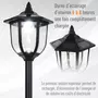 OUTSUNNY Outsunny Luminaire extérieur solaire lampadaire lanterne classique LED 60 Lm max. dim. 26L x 26l x 177H cm noir