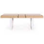 Voir la diapositive 3 : ID MARKET Table à manger extensible rectangle PHOENIX 4-8 personnes bois et blanc bande centrale blanche 160-200 cm