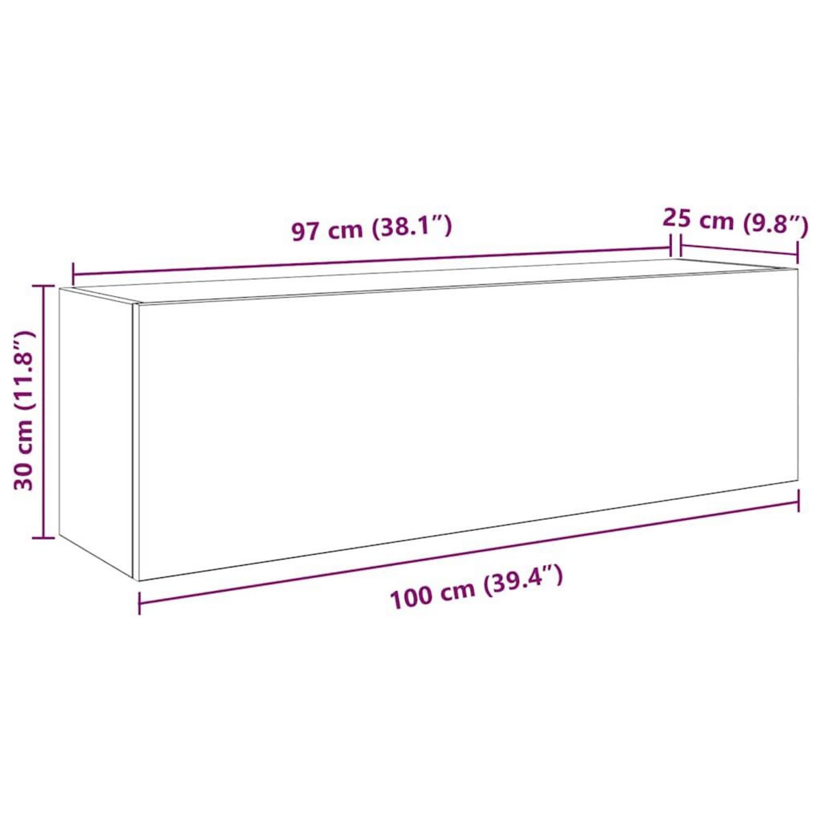VIDAXL Armoire murale de bain blanc 100x25x30 cm bois d'ingenierie