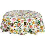 HABITABLE Nappe en toile cirée ronde motifs fleurs EPARSE - Diam. 135 cm