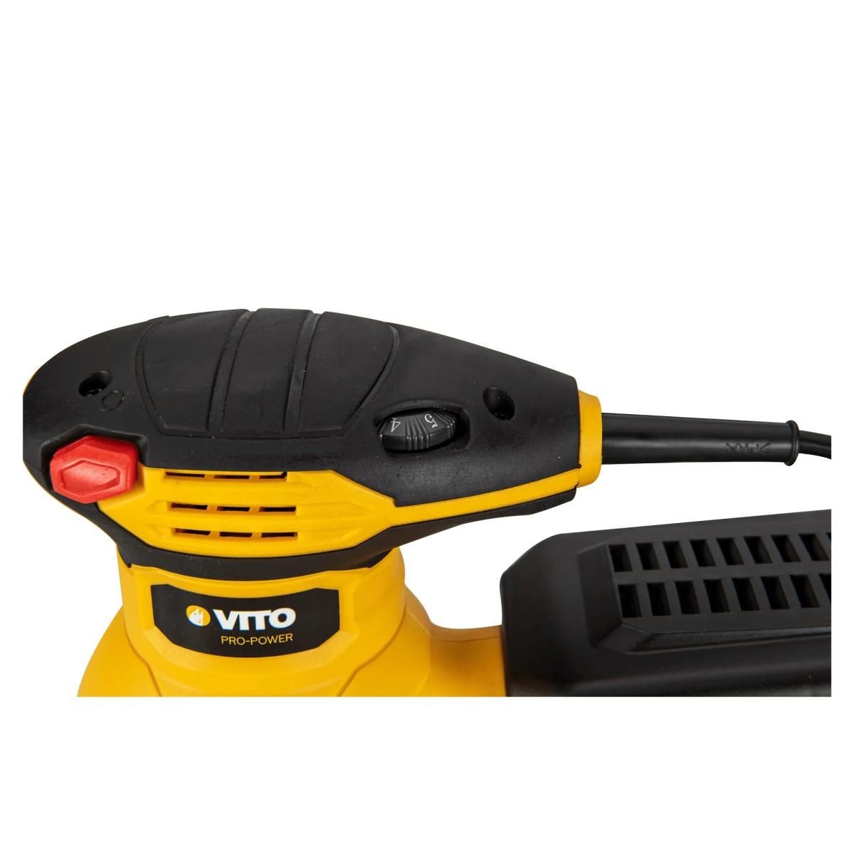 VITO Pro-Power Ponceuse Excentrique Orbitale 300W- 125mm Bois Métal PVC Récupérateur Poussières 230V VITO