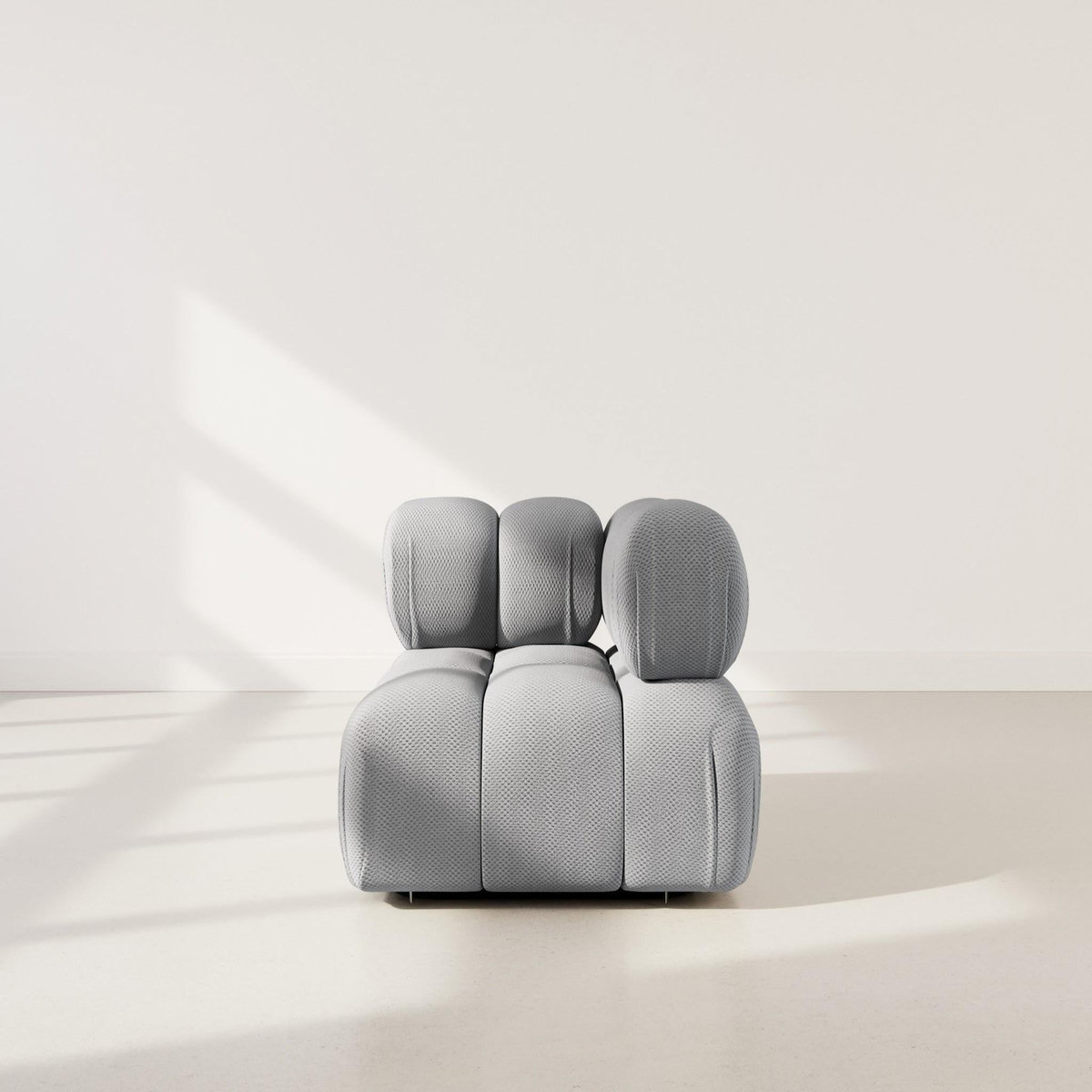 LISA DESIGN Ruby - module d'assise d'angle gauche en velours texturé