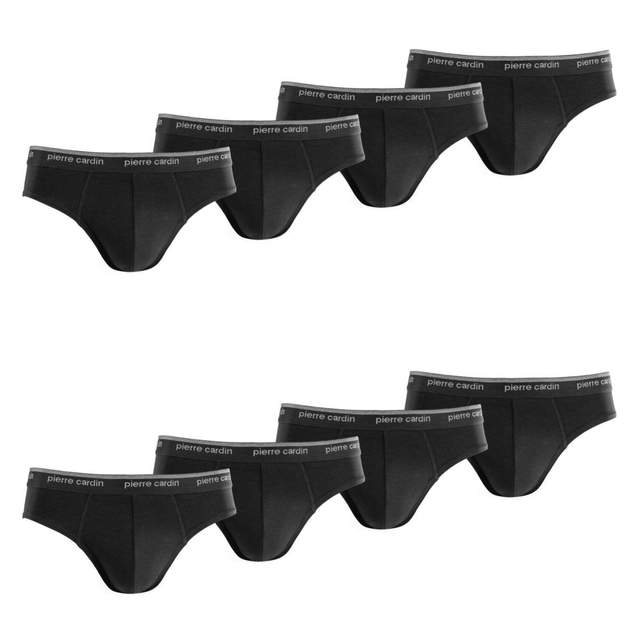 PIERRE CARDIN Lot de 8 Slips homme en coton. Coloris disponibles : Noir