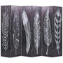 Voir la diapositive 1 : VIDAXL Cloison de separation pliable 228 x 170 cm Plumes Noir et blanc