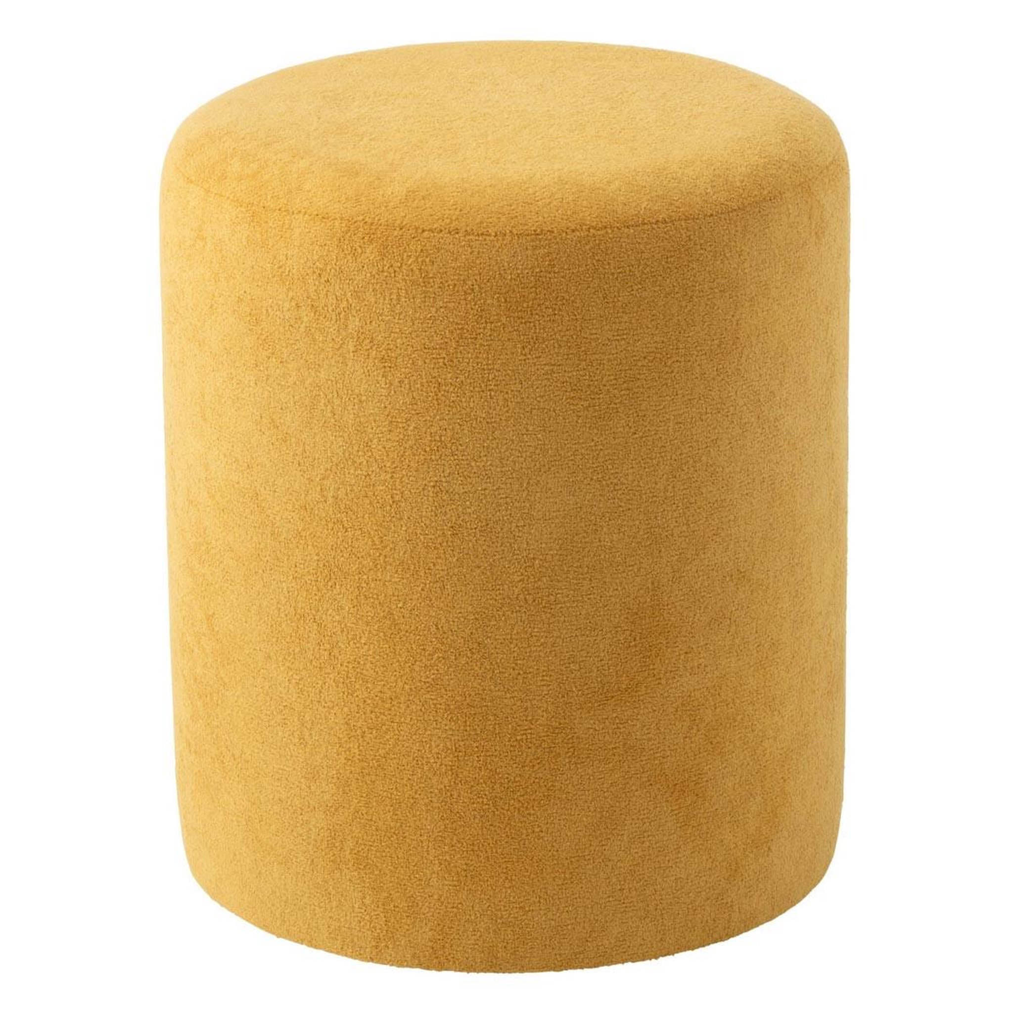 J-LINE Pouf cylindrique  moon  41cm jaune