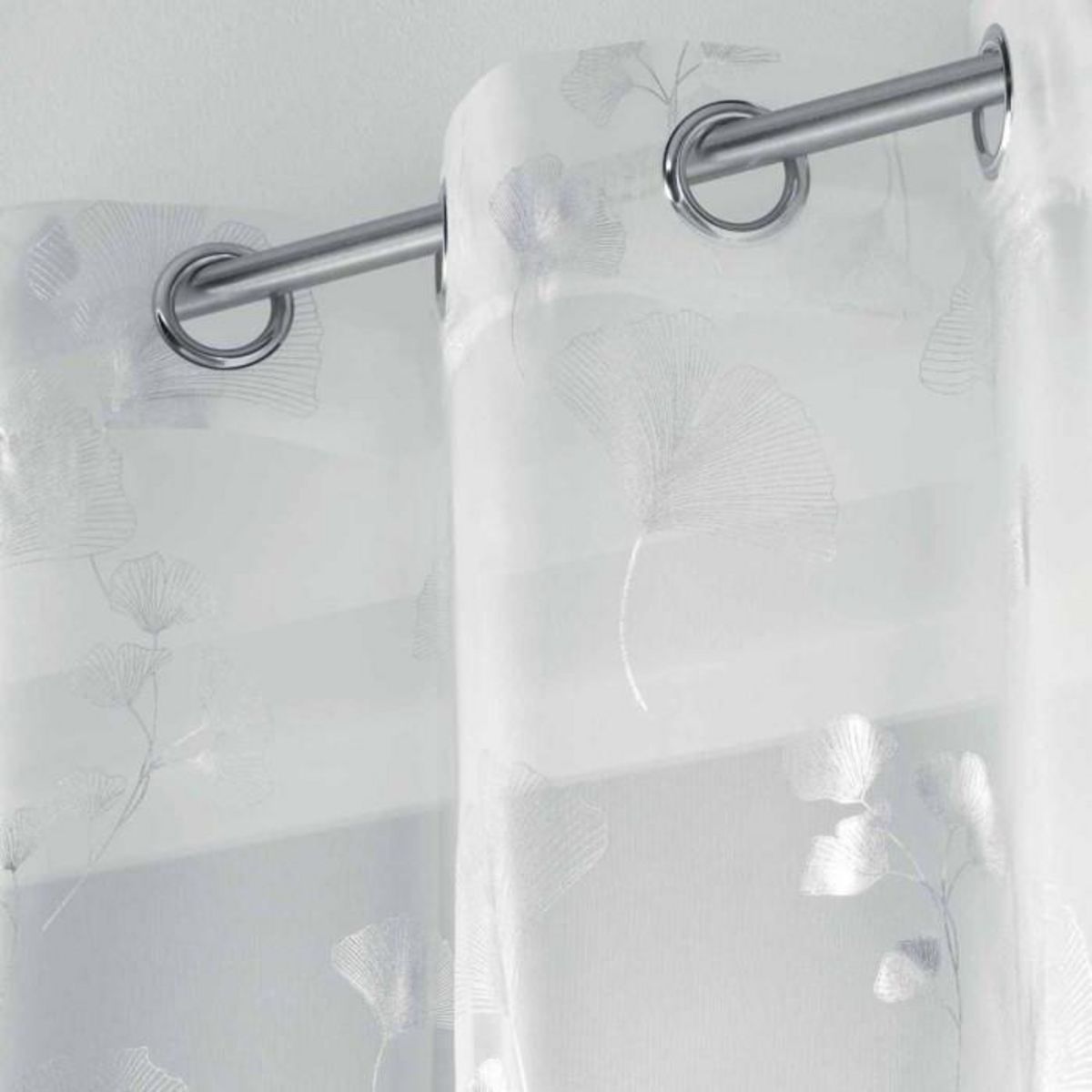 Paris Prix Rideau Voilage à Œillets  Bloomy  140x240cm Blanc