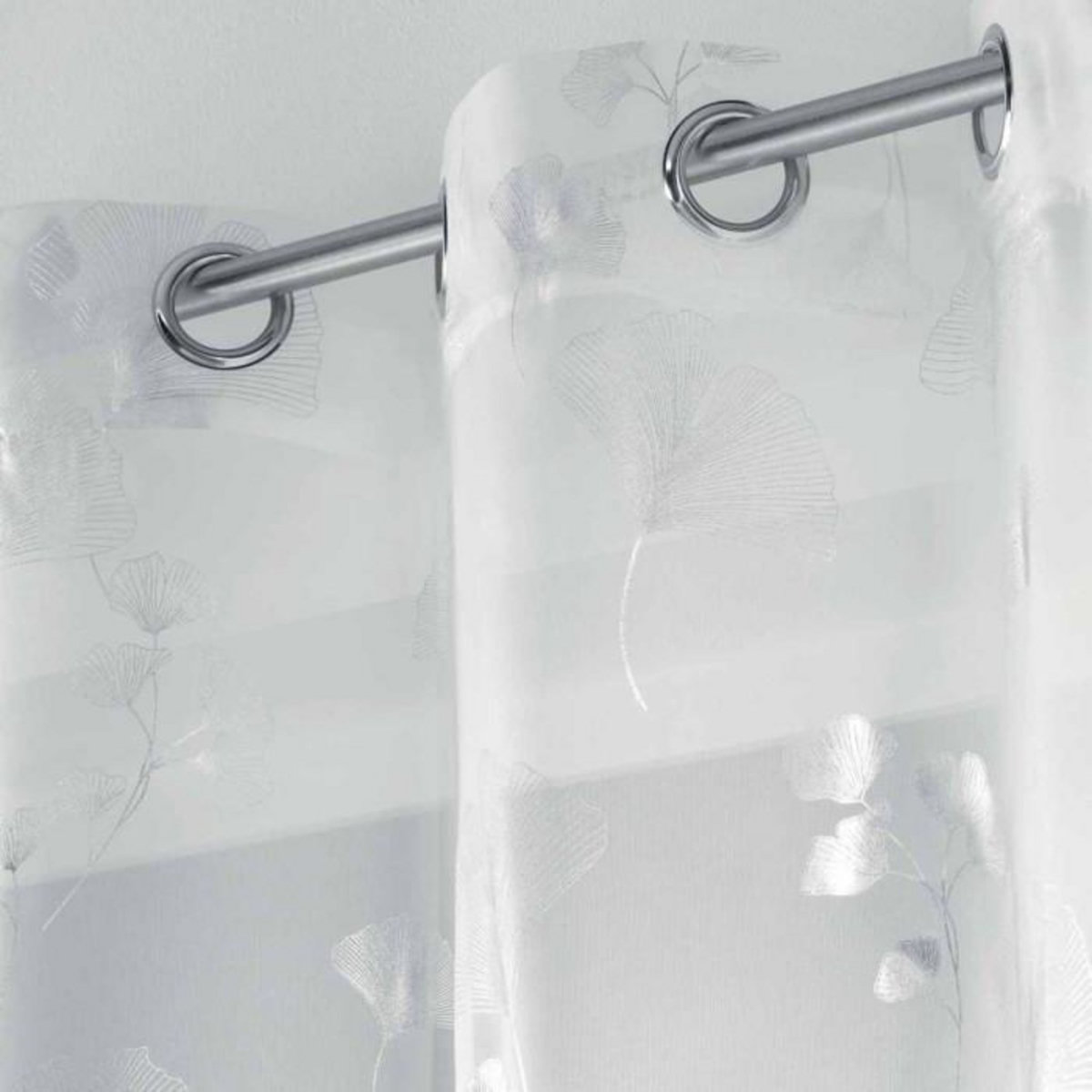 Paris Prix Rideau Voilage à Œillets  Bloomy  140x240cm Blanc