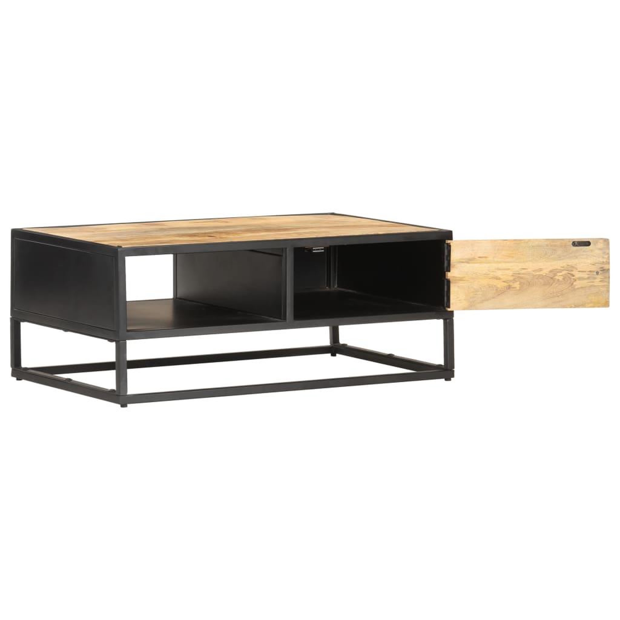 Voir la diapositive 3 : VIDAXL Table basse a porte sculptee 90x55x36 cm bois de manguier brut