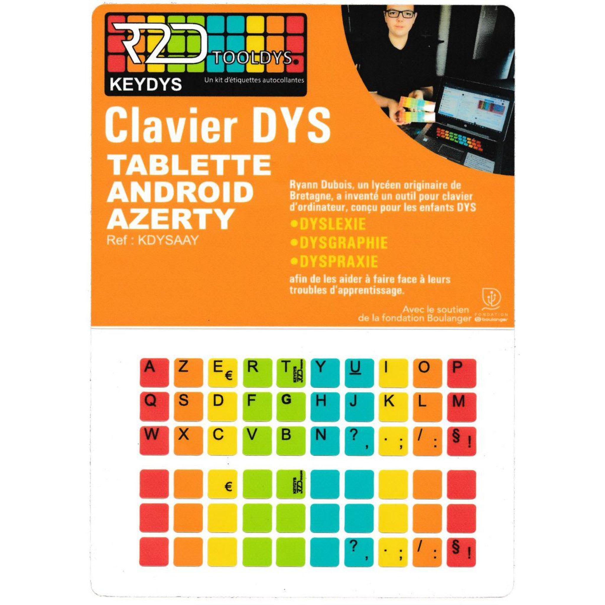 R2DTOOLDYS Sticker clavier dyslexique android
