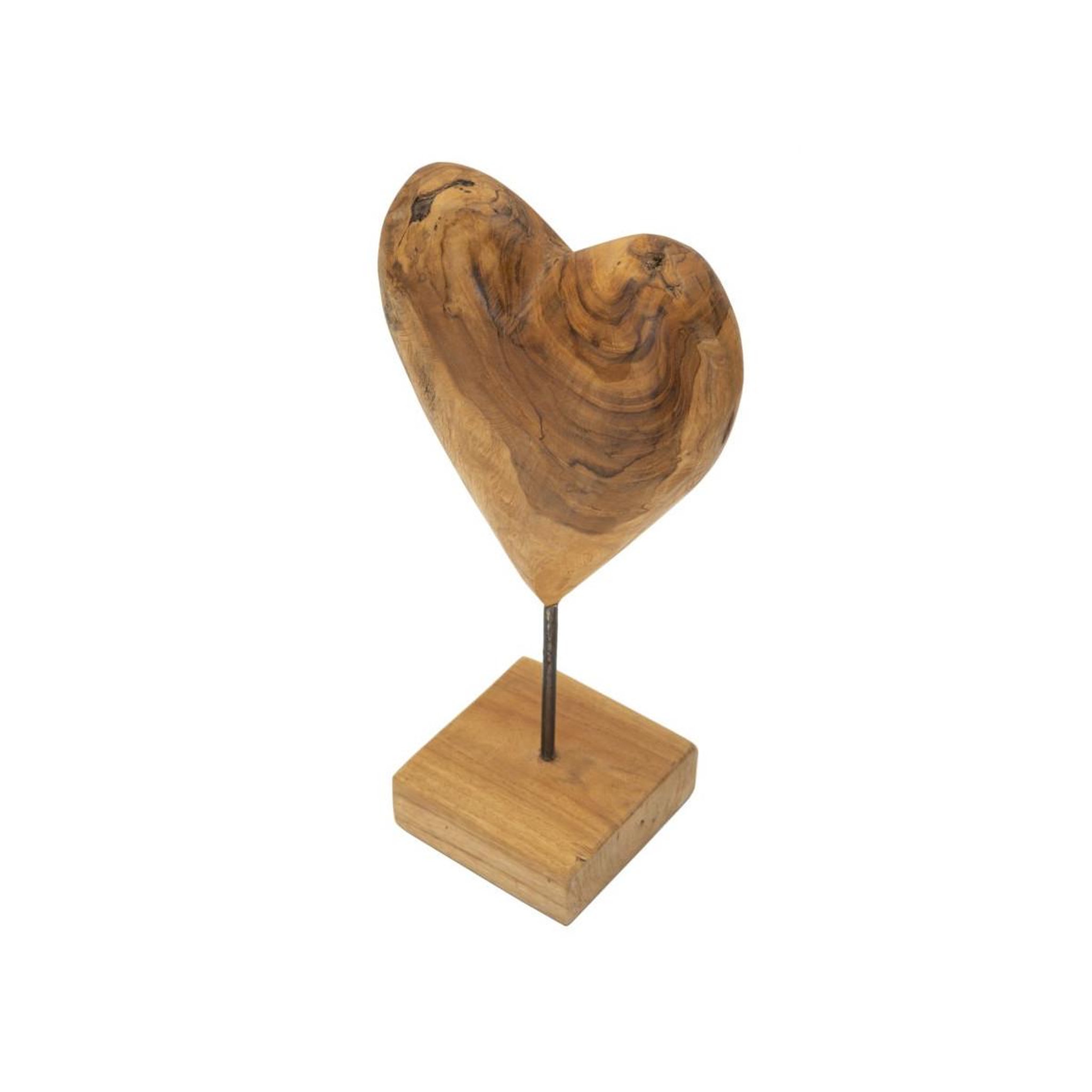 Voir la diapositive 3 : Paris Prix Objet déco en teck  cœur  37cm naturel