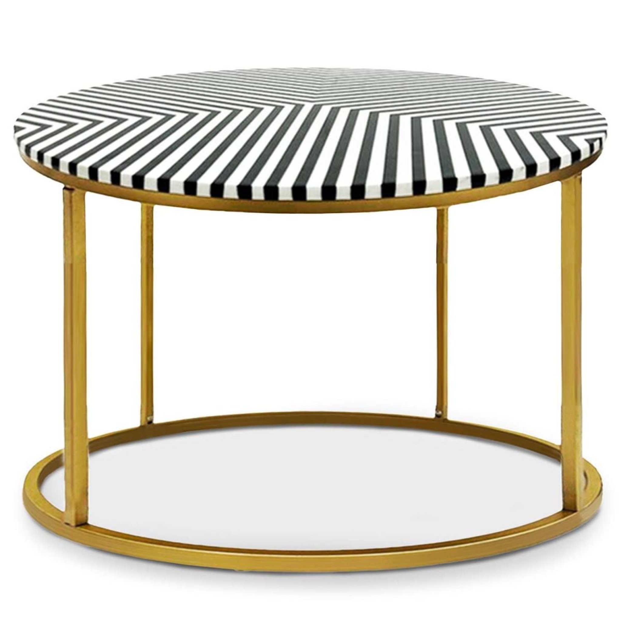 Voir la diapositive 2 : Paris Prix Table basse Design Ronde  Ligne  61cm Noir & Blanc