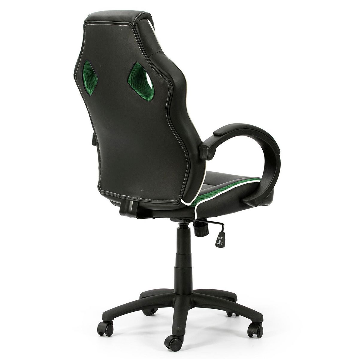 VS VENTA-STOCK Fauteuil de Bureau réglable et inclinable Formula tapissé en Similicuir, Noir/Vert