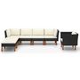 Voir la diapositive 2 : VIDAXL Salon de jardin 7 pcs Resine tressee et bois d'eucalyptus Noir