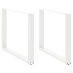 VIDAXL Pieds de table a manger forme de U 2 pcs blanc 100x(72-73) cm
