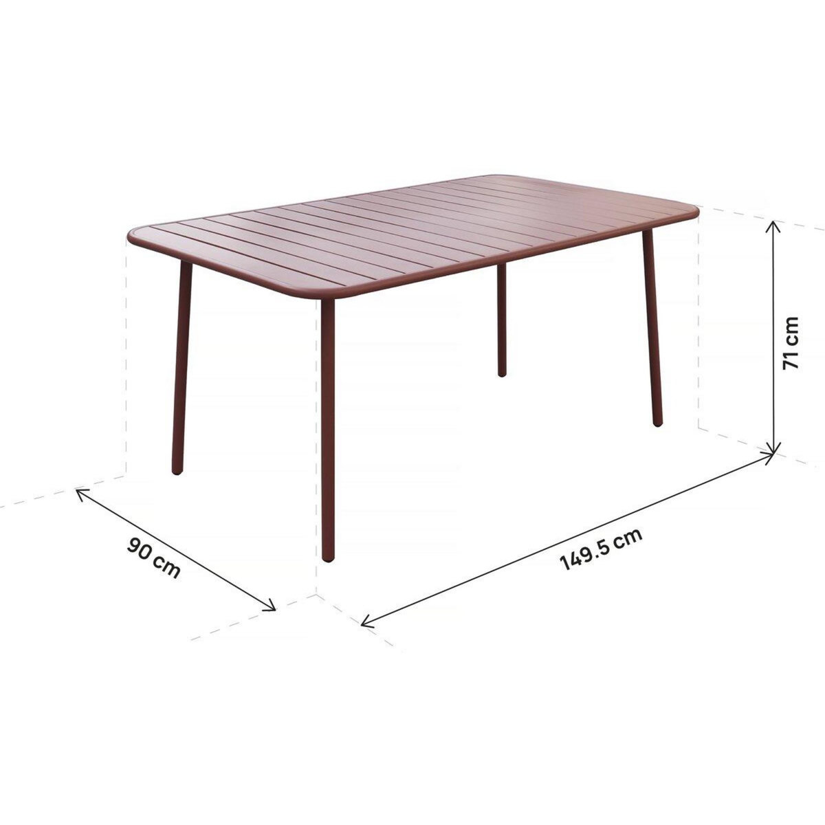 Habitat et Jardin Salon de jardin en métal  Bilbao  - 6 places - Terracotta