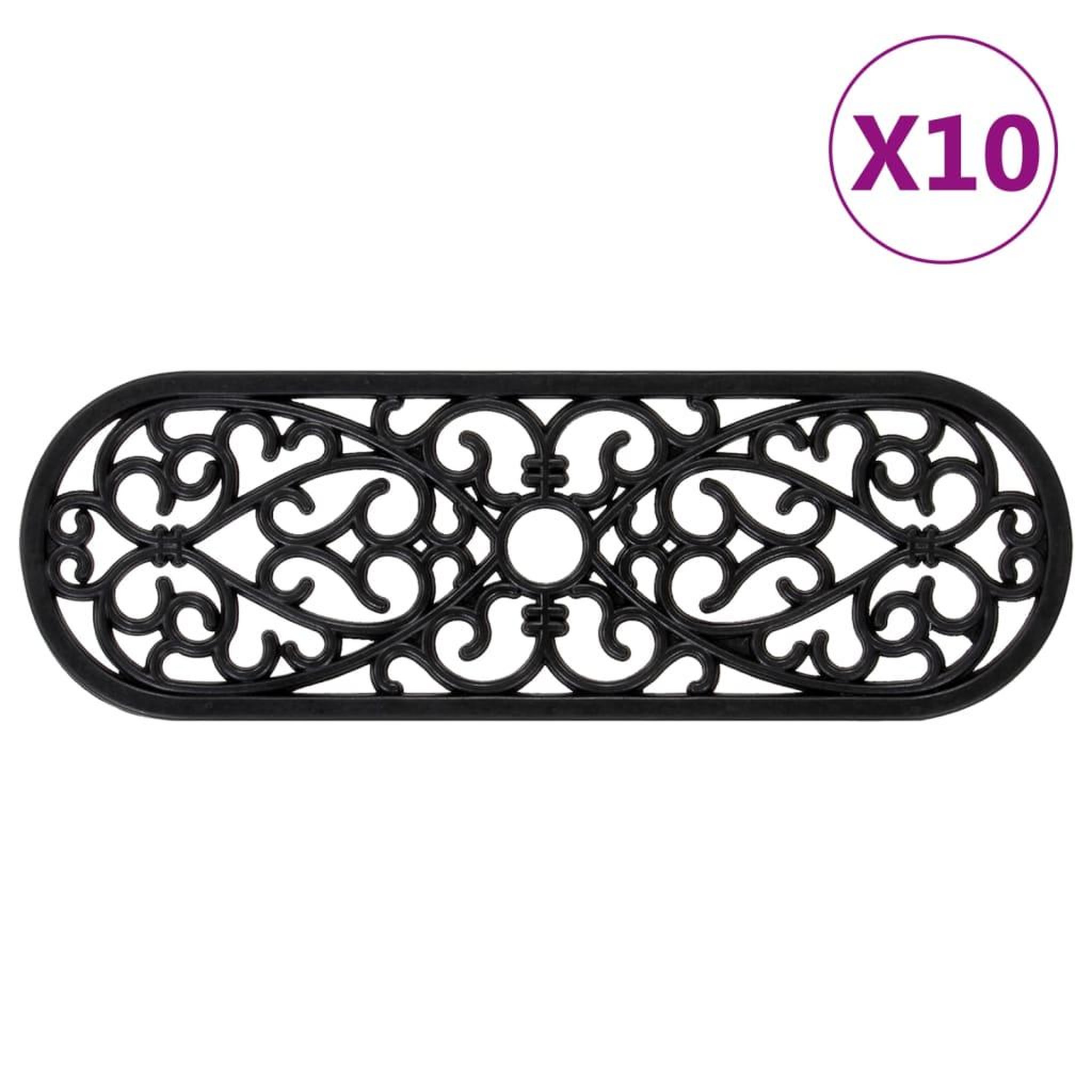 VIDAXL Marches d'escalier 10 pcs 25x75 cm caoutchouc