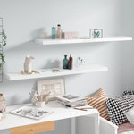 VIDAXL Etagere murale flottante 2pcs Blanc brillant 120x23,5x3,8cm MDF