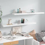 Voir la diapositive 1 : VIDAXL Etagere murale flottante 2pcs Blanc brillant 120x23,5x3,8cm MDF